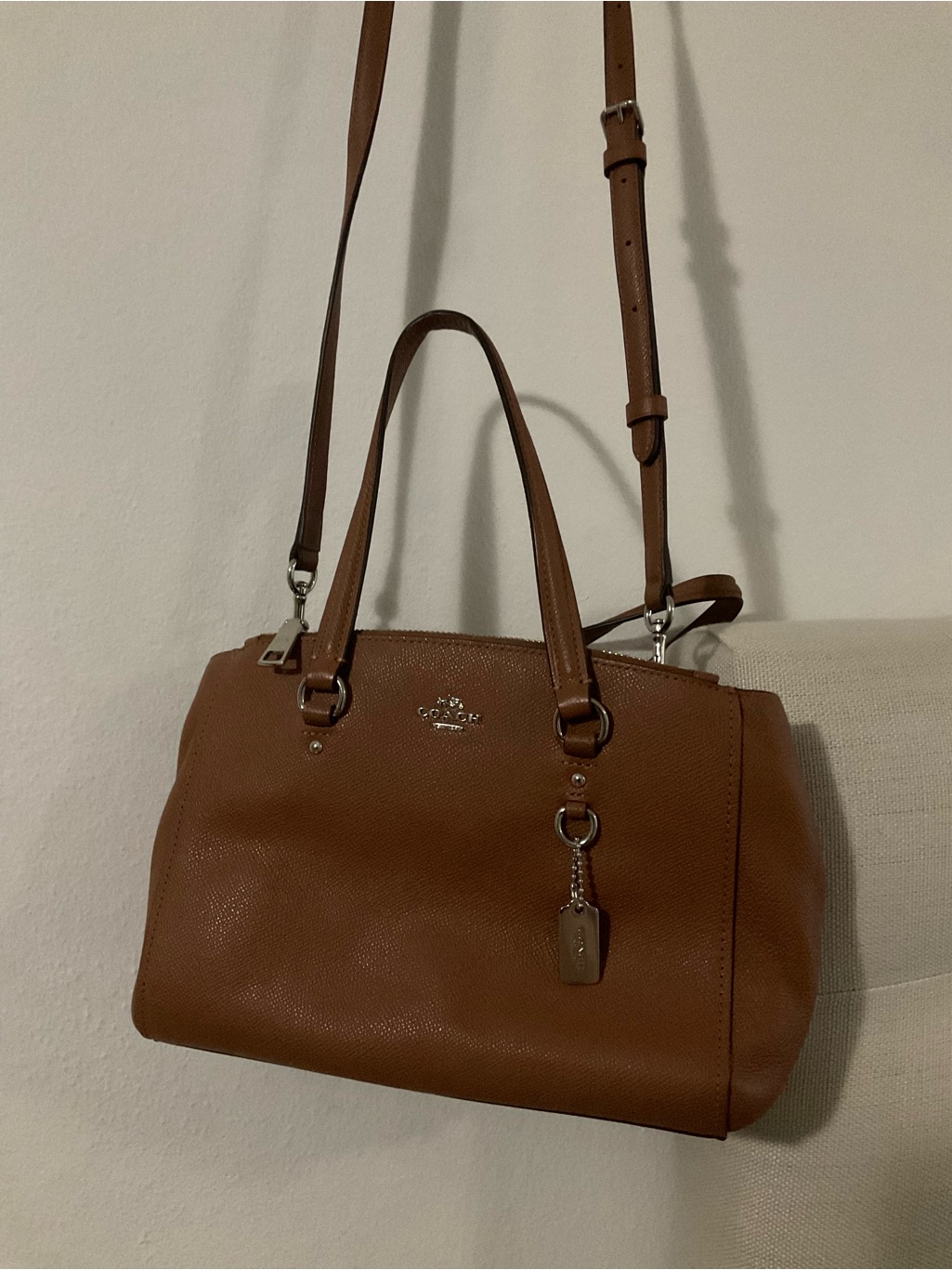 Coach Brown Leather Satchel With Removable Crossbody Strap